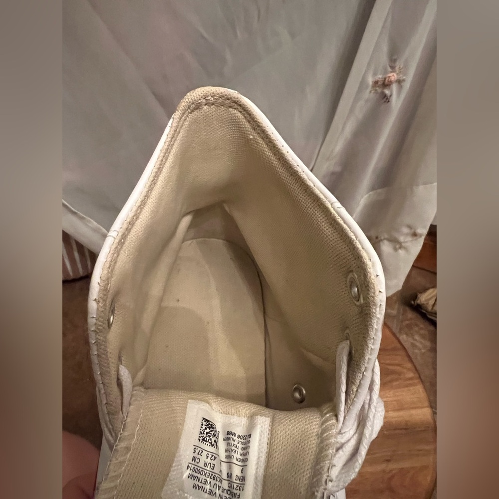 Men's Converse Chuck Taylor All Star Leather White High Top Shoe Size 11 - Picture 5 of 10
